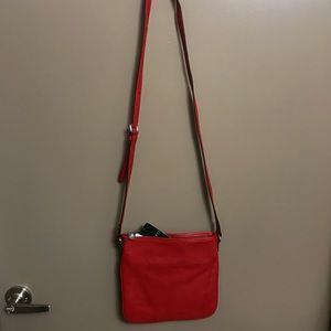 Ralph Lauren Genuine Leather Red Crossbody